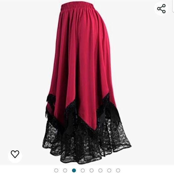 Arkfell Long Skirt for Women Double-Layer Lace Tassels Renaissance Victo… - Picture 1 of 10